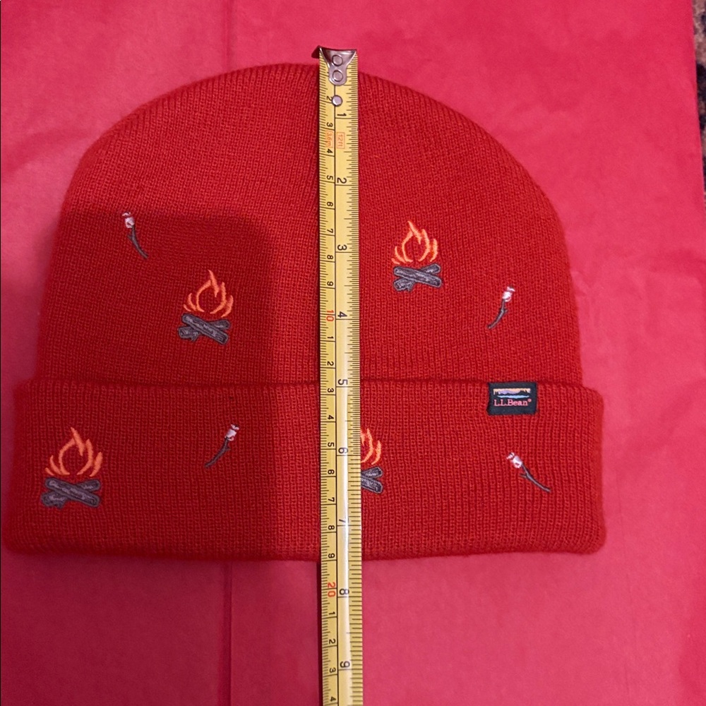 L.L. Bean Red Beanie with Campfire Embroidery - Picture 4 of 6